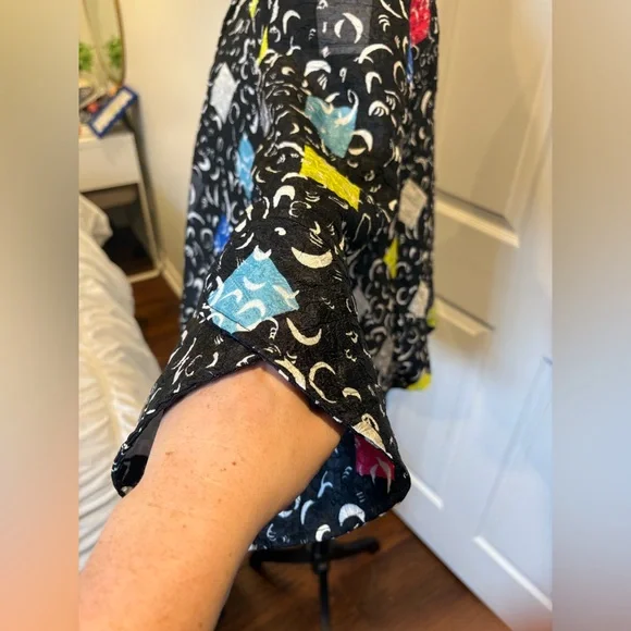 Joseph Ribkoff Abstract Print Cropped Jacket Statement Button Front Size 8 - Picture 4 of 7